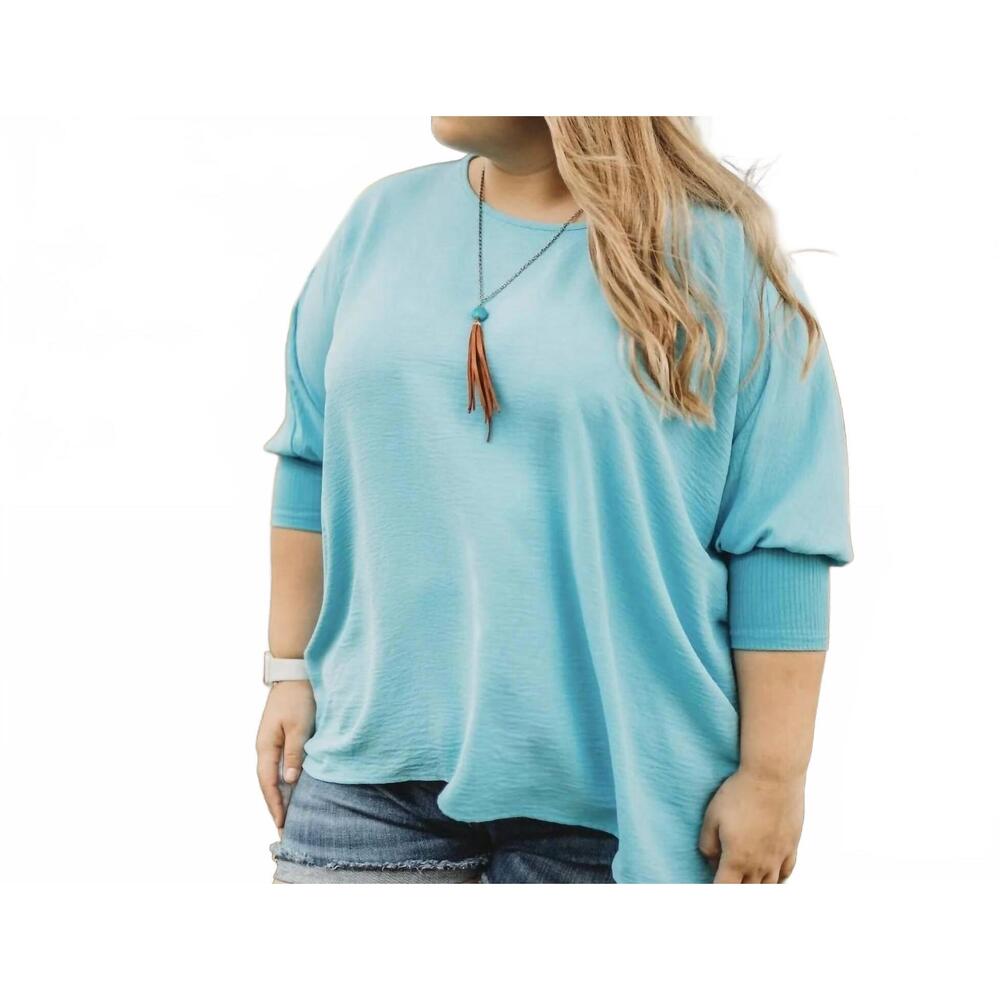 NEW IVY JANE popover top in aqua